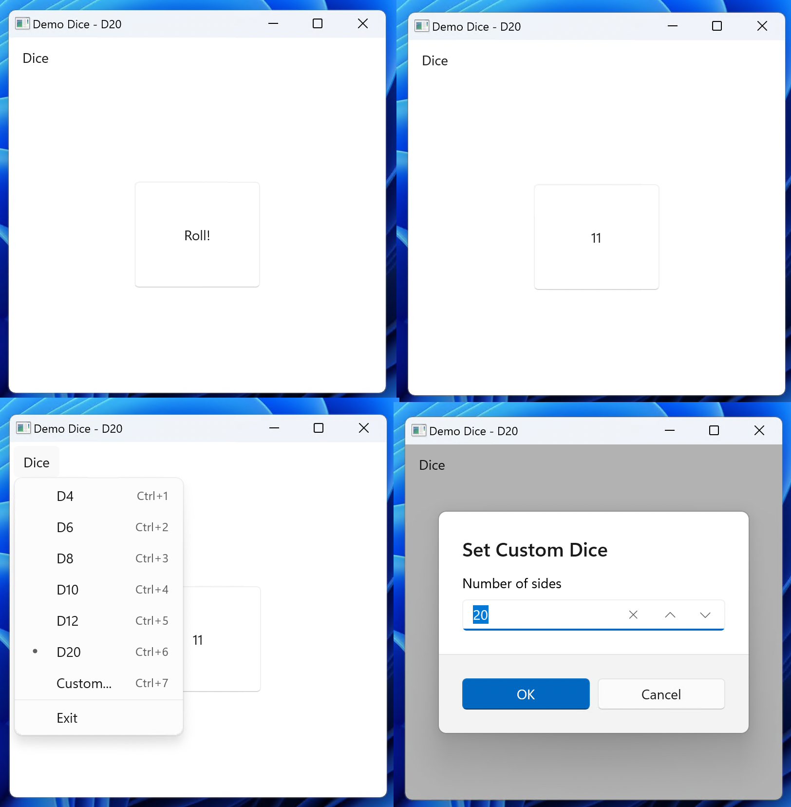 screenshot of WinUI 3 app